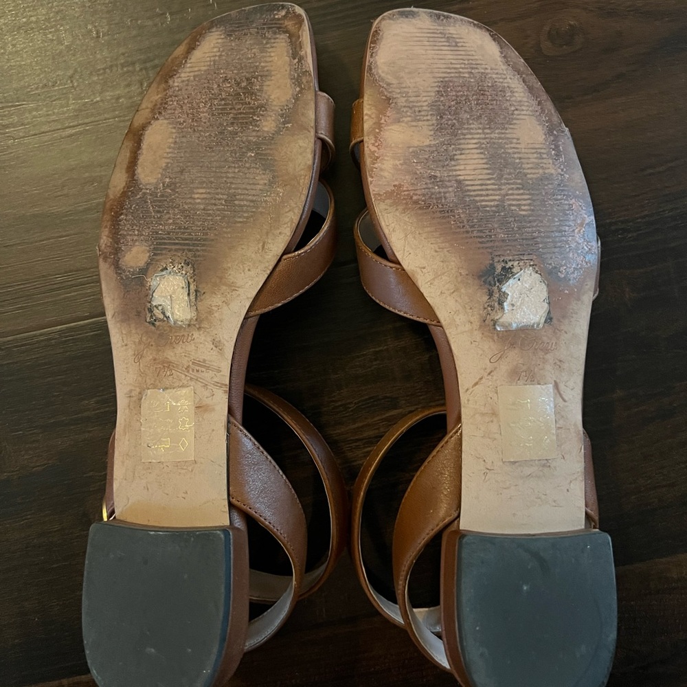 J. Crew Abbie Leather Cross Strap Sandals - Picture 4 of 4